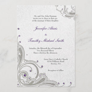 Invitation Les parties scintillantes argentées tourbillonnent