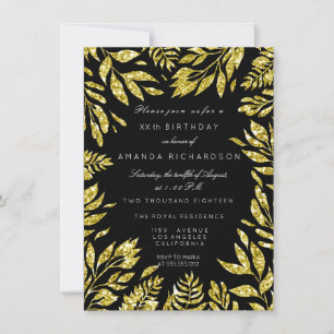 Invitation Les parties scintillantes d'or poussent des