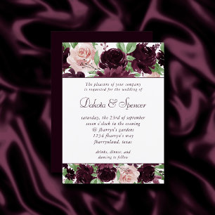 Invitation Les passions de Moody Dramatique Rose de vin pou