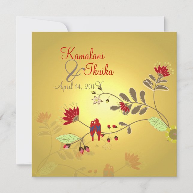 Invitation Les perroquets de Babados sur la branche Ali'i (Devant)