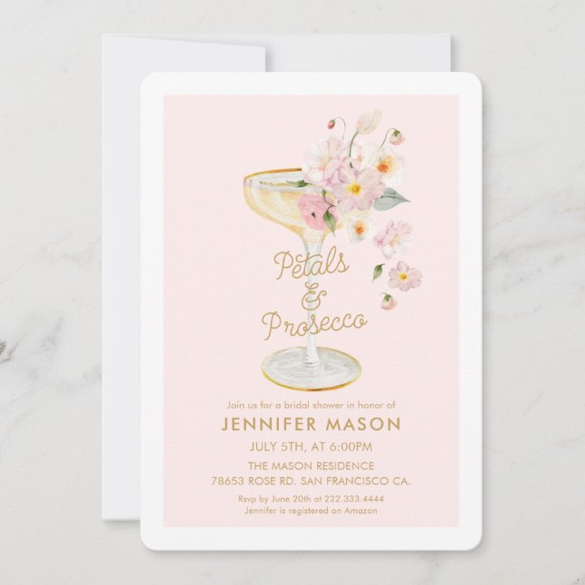 Invitation Les pétales et la Fête des mariées florale de Pros (Devant)