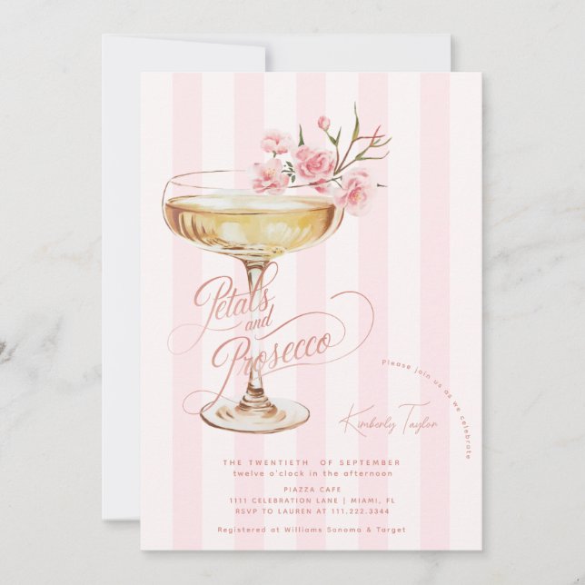 Invitation Les Pétales Et Le Procureur Fête des mariées Flora (Devant)