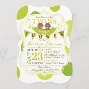 Invitation Les petits pois dans un Baby shower africain Pod T