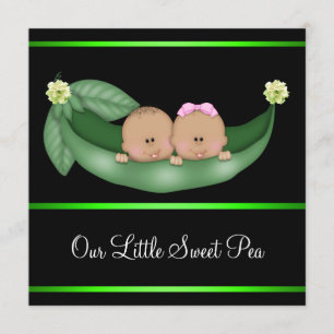 Invitation Les petits pois verts dans un pod révélateur afro-