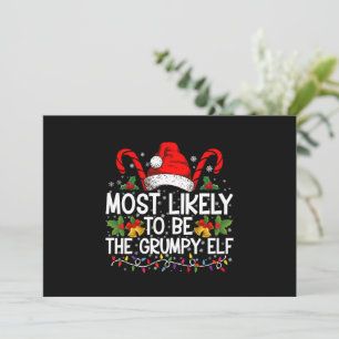 Invitation Les Plus Probables D'Être L'Elfe Grumpy Drôle Noël