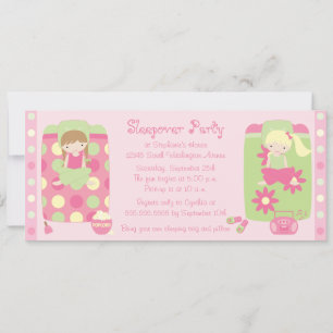 Invitation Les points de fleur de fille mignonne l'invitation