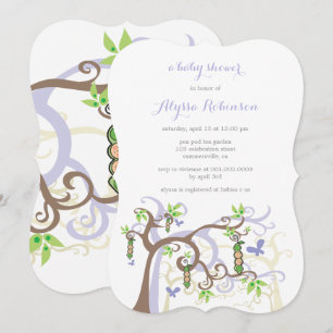 Invitation Les pois dans un jardin de cosse jumelle
