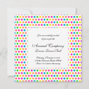 Invitation Les Pois de couleur arc-en-ciel s'amusent Motif