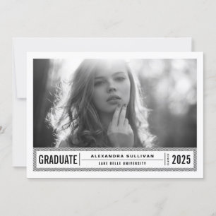 Invitation Les rayures modernes   Photo Graduation Party Invi