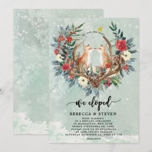 Invitation les renards floraux de Noël d'hiver nous nous