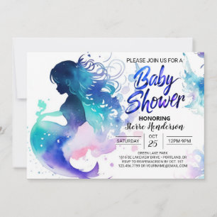 Invitation Les rêves océaniques pour le Baby shower de la sir
