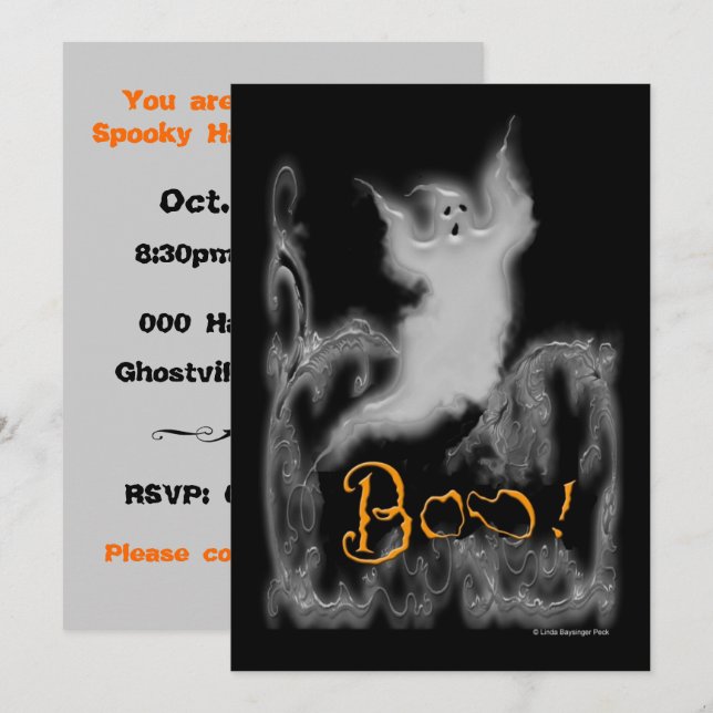 Invitation Les rouleaux blancs fantômes (Devant / Derrière)