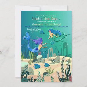 Invitation Les sirènes sous l'invitation de la mer