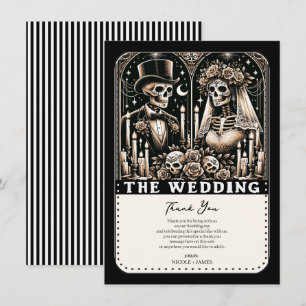 Invitation LES SQUELETTES DU TAROT DU MARIAGE Mariée & Mari