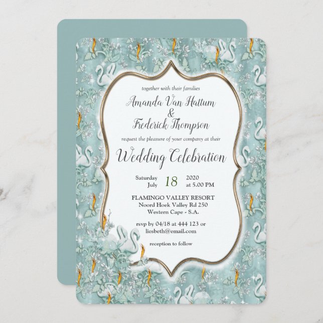 Invitation Les tons pastel doux de Sage Green (Devant / Derrière)