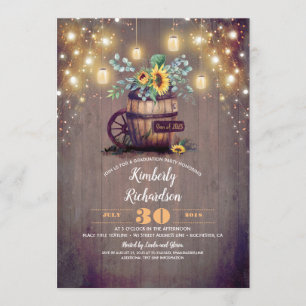 Invitation Les tournesols et la jarre de Mason illuminent la 