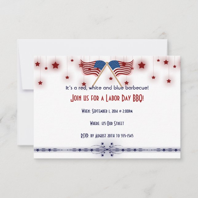 Invitation Les USA patriotiques marquent et tiennent le (Devant)