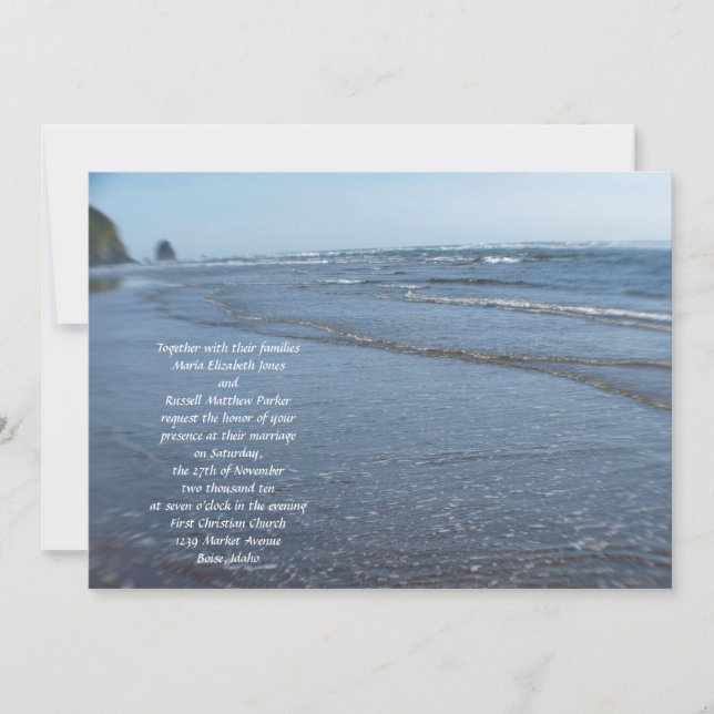 Invitation Les vagues du mariage sur la plage (Devant)