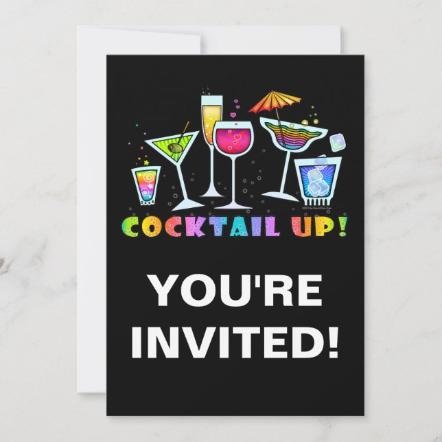 INVITATION LES VERRES DE COCKTAIL LÈVENT L'INVITATION DE (Devant)