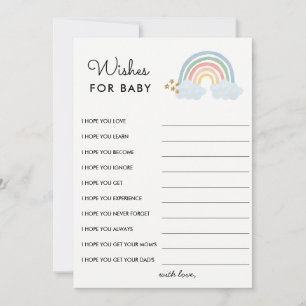 Invitation Les voeux du Baby shower Rainbow Baby Pastel