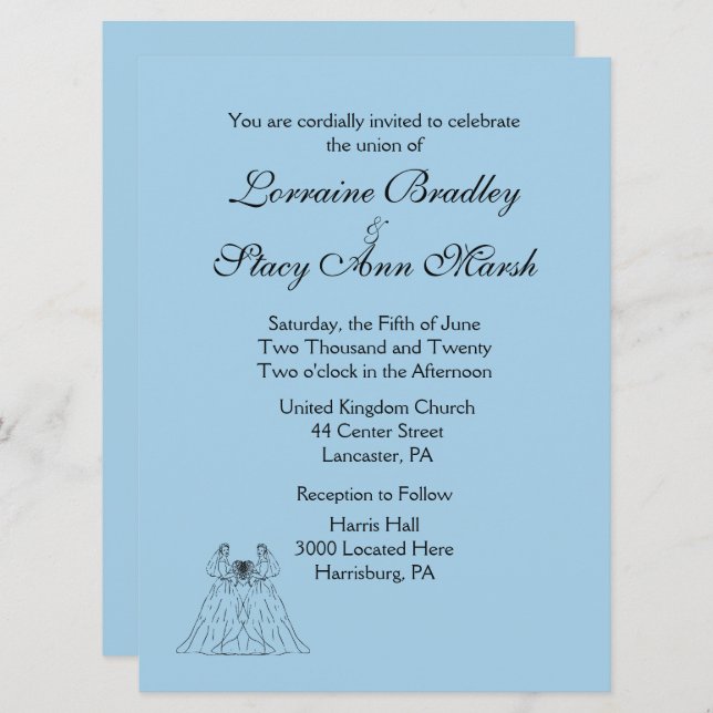 Invitation Lesbienne Bleue (Devant / Derrière)