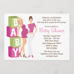 Invitation lesbienne de baby shower pour la fille
