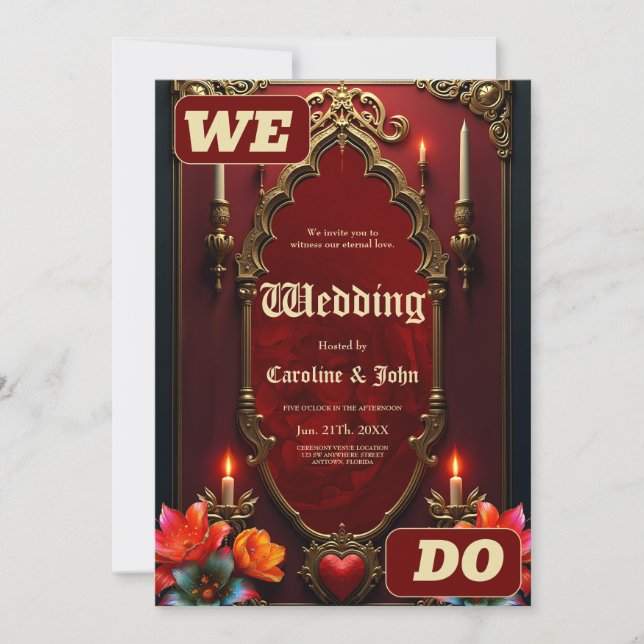 Invitation L'esprit du magnifique style vintage. (Devant)