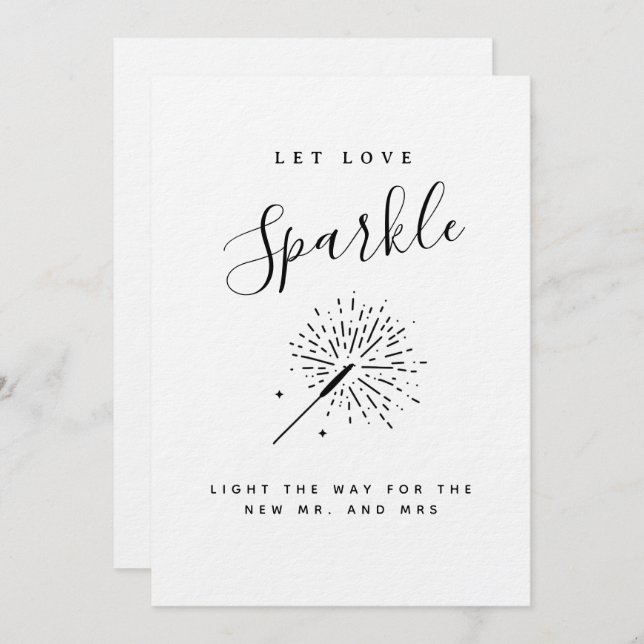 Invitation Let Love Sparkle Modern Minimalist Wedding  (Devant / Derrière)