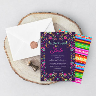 Invitation Let`s Fiesta baby shower aquarelle