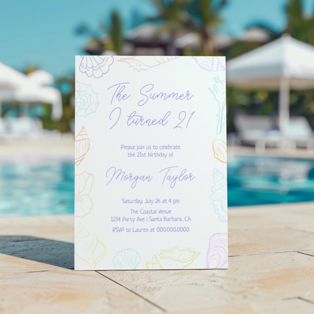 Invitation L'Été J'Ai Eu 21 Anniversaire (Créateur téléchargé)