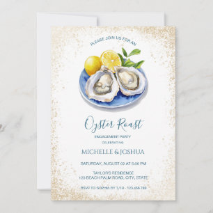Invitation l'été moderne huître rôti citron côtier style