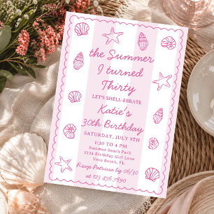 Invitation L'été où j'ai eu trente ans Anniversaire rose 30 a