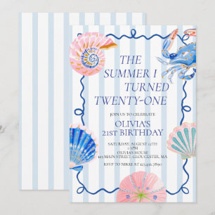 Invitation L'été où j'ai eu vingt et un ans Fête d'anniversai