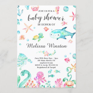 Invitation L'été sous le Baby shower marin Neutre