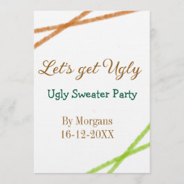 Invitation Let's get ugly Christmas ugly sweater Partyorange