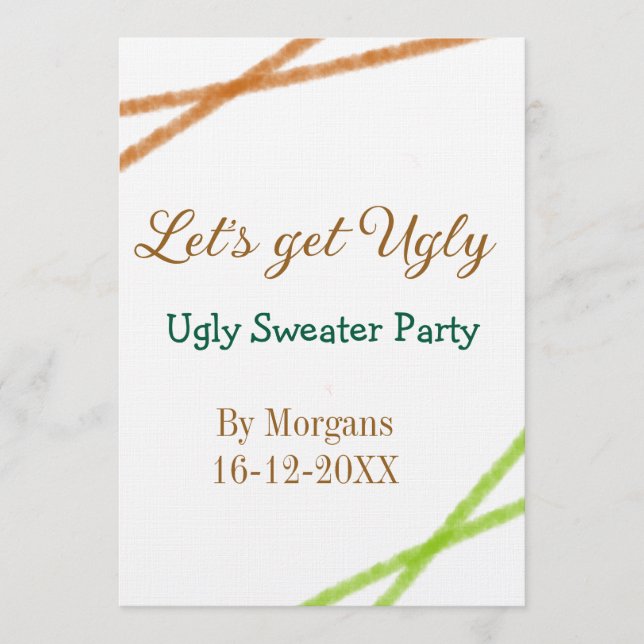 Invitation Let's get ugly Christmas ugly sweater Partyorange  (Devant)