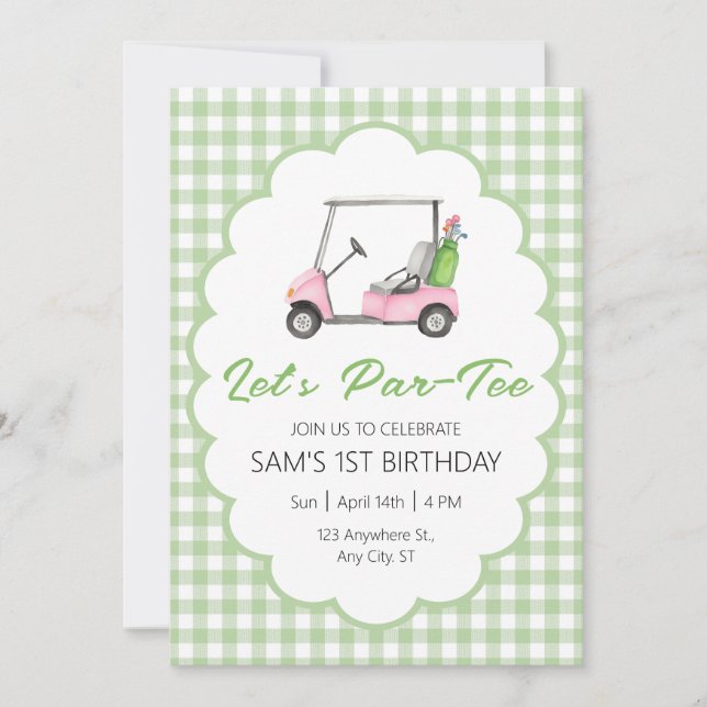 Invitation Let's Par - Tee Green Golf Fête d'anniversaire (Devant)