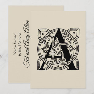 Invitation Lettre A Monogramme Impression de nœud celtique vi