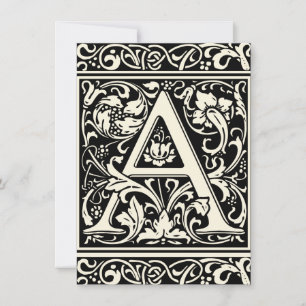 Invitation Lettre A Monogramme Médiéval Art Nouveau