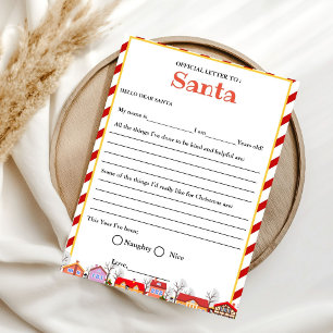 Invitation Lettre à Père Noël pour les enfants Père Noël cart