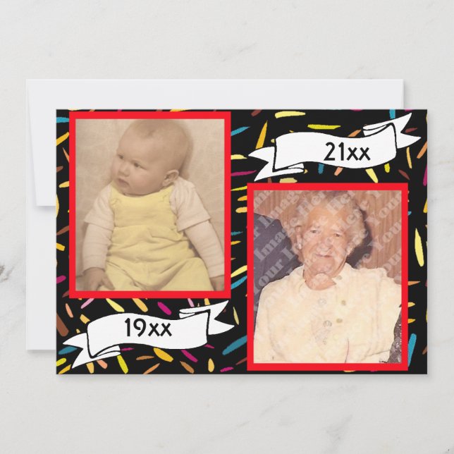 Invitation Lettre bulle rouge Célébration du 80e anniversaire (Devant)