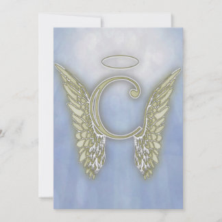 Invitation Lettre C Angel Monogramme