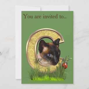 Invitation Lettre C Siamese-Capital-Monogramme