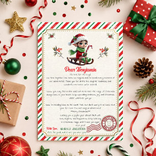 Invitation Lettre d'adieu de l'elfe de Noël Au revoir du pô