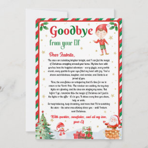 Invitation Lettre d'adieu de l'elfe Noël