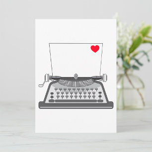 Invitation Lettre d'amour à la machine à écrire vintage