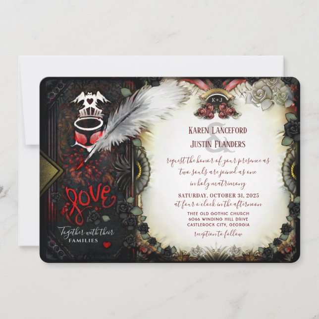 Invitation Lettre d'Amour Halloween - Avec Libellé (Devant)