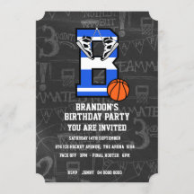 LETTRE DE Basket-Ball INITIALE PERSONNALISÉE B