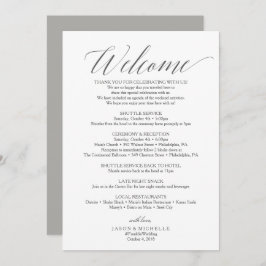 Invitation Lettre de bienvenue du Mariage de script gris