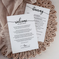 Lettre de bienvenue et itinéraire de mariage minim